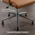 thumbnail image 6 of Office Desk Chair Leather, Conference Room Chairs with Wheels, Executive Modern High Back Ergonomic Swivel Rolling Ribbed Computer Chair(Brown), 6 of 7