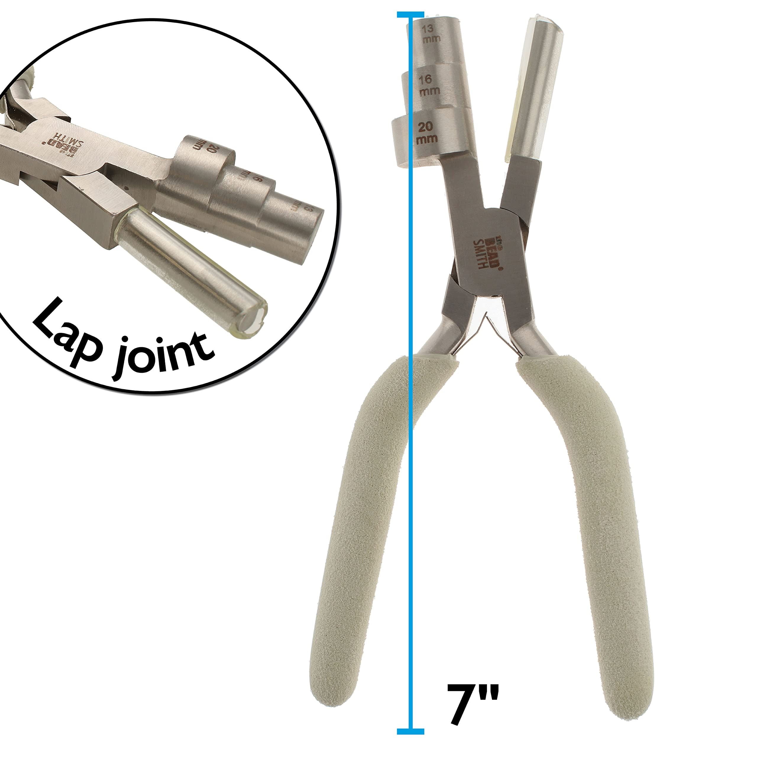The Beadsmith Wire Looping Pliers - Three Loop Sizes (13-20 mm), Polished Steel Head, Comfort Grip