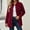 Solid Color, variant on Women's Waffle Knit Shacket Button Down Collared Longline Top with Pockets Solid Color