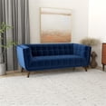 thumbnail image 3 of Allen 78" Contemporary Mid-Century Velvet Sofa, Upholstered Tufted Foam Padded Cushion Couch for Living Room Office Apartment, in Blue, 3 of 7