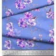 thumbnail image 3 of Soimoi Blue Cotton Voile Fabric Leaves & Flower Print Fabric by Yard 56 Inch Wide, 3 of 3