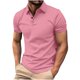 thumbnail image 2 of pstuiky camisetas para hombre, Camisa de manga corta con botones y solapa de verano de color liso para hombre ropa de hombre m, 2 of 7