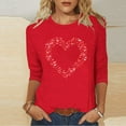 thumbnail image 5 of Goodtrade8 Tops for Women Plus Size 3/4 Sleeve Pullover Valentine Crew Neck Summer Graphic Fashion Womens Shirts Gifts for Girlfriend, 5 of 5
