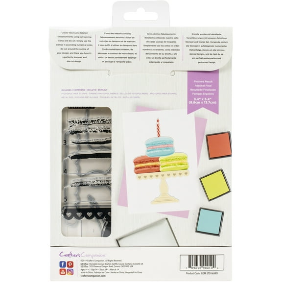 Crafter's Companion Gemini Layering Stamps & Dies-Macaroon
