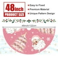thumbnail image 3 of Christmas Tree Skirt Pink Tree Skirts Santa Claus Xmas Tree Skirt Tree Mat 48 Inch Winter Christmas Pink Decorations for Home, 3 of 6