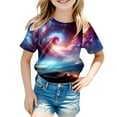 thumbnail image 3 of Hienoo Toddler Girls Summer Galaxy T-Shirt Short Sleeve Round Neck T Shirt, Sizes 3-13, 3 of 3