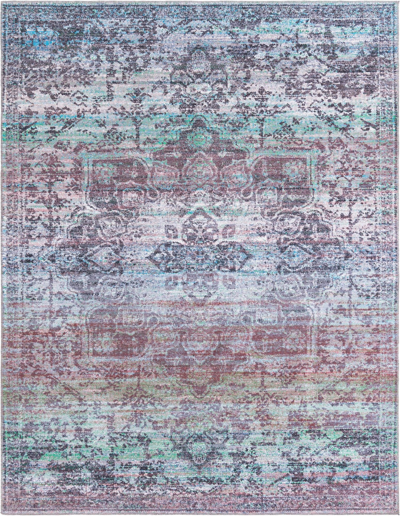 Francesca Collection Washable Rug 8' x 10' Blue Green
