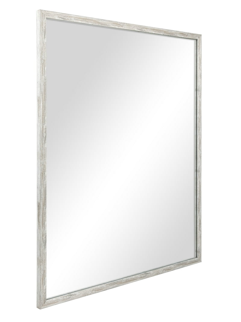 Mainstays Rectangle Wall Mirror, White, 23 x 29, Plastic Frame