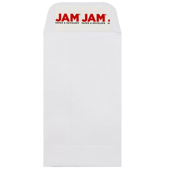 JAM Paper Coin Peel and Seal Envelopes, 2-1/2 x 4-1/4", White, 500 Per Box