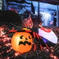 thumbnail image 3 of Costway 5 x 4.6 ft Inflatable Spider w/ Pumpkin LED Lighted Halloween Decoration w/ Colorful Rotating Light, 3 of 8
