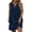 Navy, variant on Horkkom Linen Dress Women Solid Color Mini V Neck Summer Dresses Beach Vacation Loose Sundresses, S-3XL