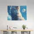 thumbnail image 2 of Hirioo Clear Sky Blue Cat Print Tapestry Lightweight Fabric for Bedroom Aesthetic Home Wall Dorm Décor Living Room Decor 29x37 Inch, 2 of 8