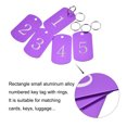 thumbnail image 3 of Uxcell Aluminum Key Tag, Number Tag, Tag with Ring Rectangle for Decoration Purple 5Pcs, 3 of 5