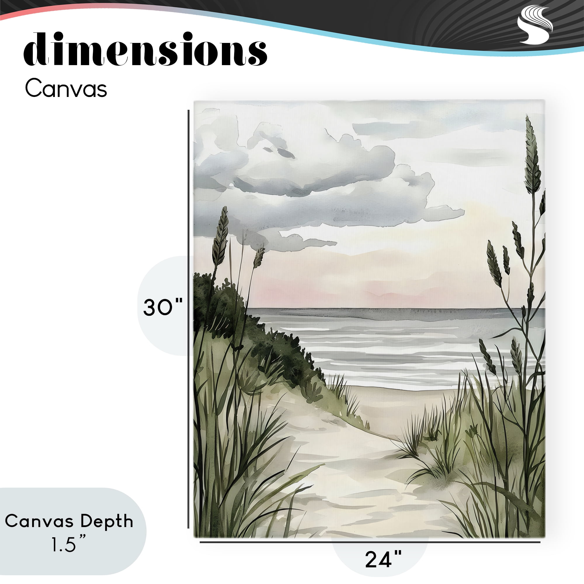 Stupell Industries Coastal Calm Seaside Dunes Canvas Wall Art, design by Riley B