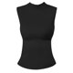 thumbnail image 4 of Camiseta sin mangas de cuello alto y corte ajustado para mujer: camiseta básica informal y elástica para combinar con otras prendas, 4 of 4