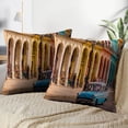 thumbnail image 3 of LALILO Throw Pillow Covers December Blue Taxi Front Colorful Car Cushion Cover 18" x 18", 2 Pack, 3 of 6