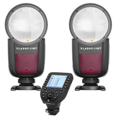 UPC: 0192223079991 | 2-Pack Zoom Li-on X R2 TTL On-Camera Round Flash Speedlight For Fujifilm (Godox V1) + Flashpoint R2 Pro Mark II 2.4 GHz Wireless Flash Trigger for Fuji