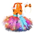 thumbnail image 2 of Splozh Baby Girl Party Dress Fashion Kids Girls Halloween Cute Tutu Dress Headband Costume Set 2 Piece,Orange,1-2 Years, 2 of 9