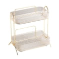 thumbnail image 3 of Desk Cosmetics Rack Vanity Perfume Storage Holder 2 Tiers Buffet Serving Tray Kitchen Countertop Organizer for Tabletop Bathroom Restaurants White, 3 of 8