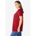 thumbnail image 3 of Roaman's Women's Plus Size Cotton Ultimate V-Neck Tee, 3 of 6