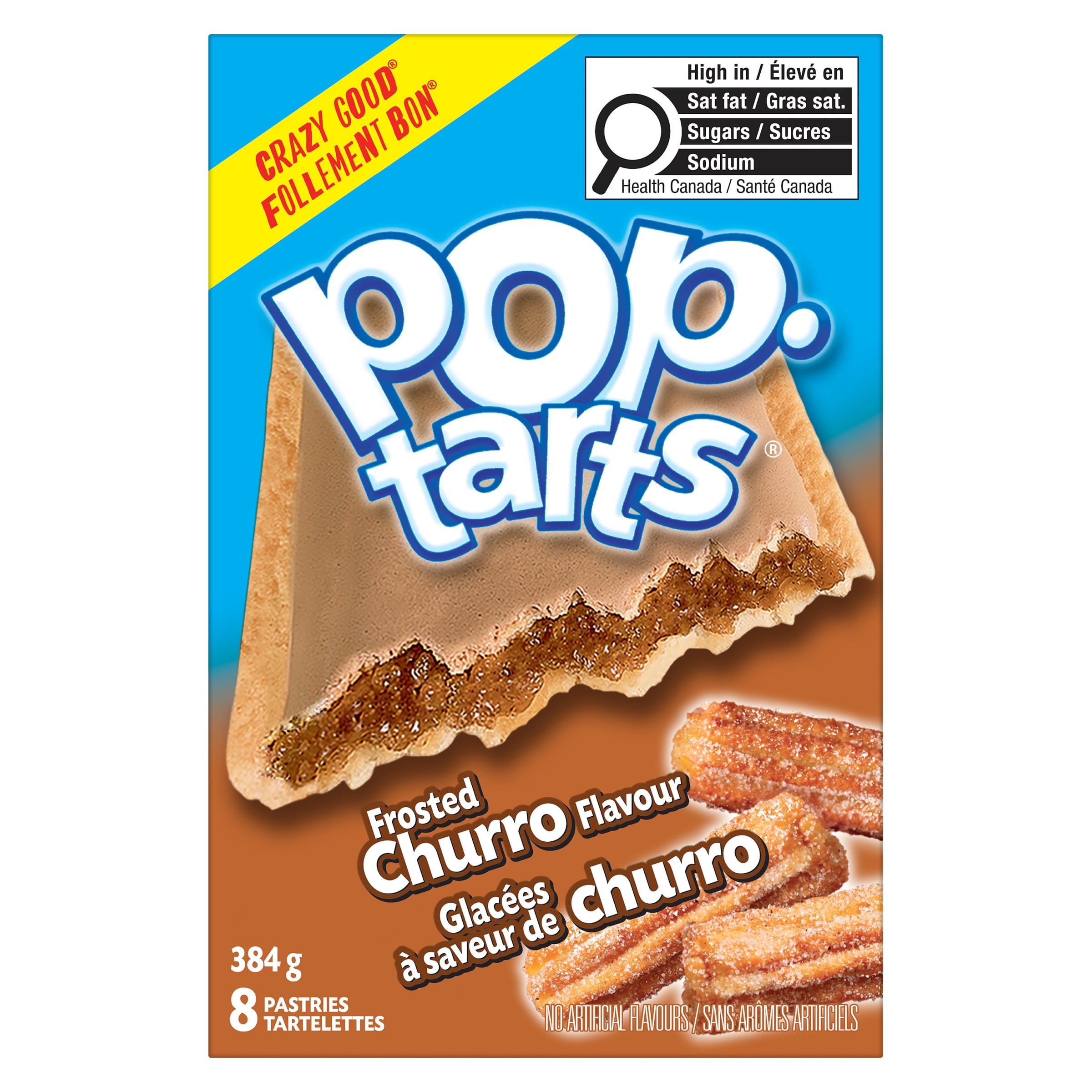 Pop-Tarts® Frosted Churro Flavour Pastries, 384 g, 8 Pastries, PT BRWN SGR CINN PSTRS 8CT 384GMX12