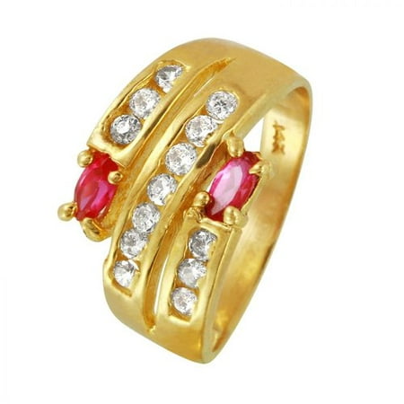 Foreli 14K Yellow Gold Ring Created Ruby