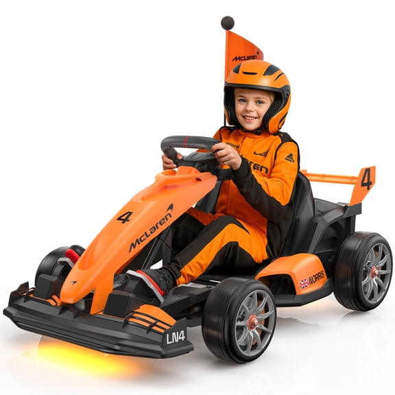 36V Electric Go Kart for Kids, McLaren Powered Drift Racing Go Cart W/ 500W Motor, Adjustable Seat, Kids Race Pedal Ride on Car Toy for Boy Girl