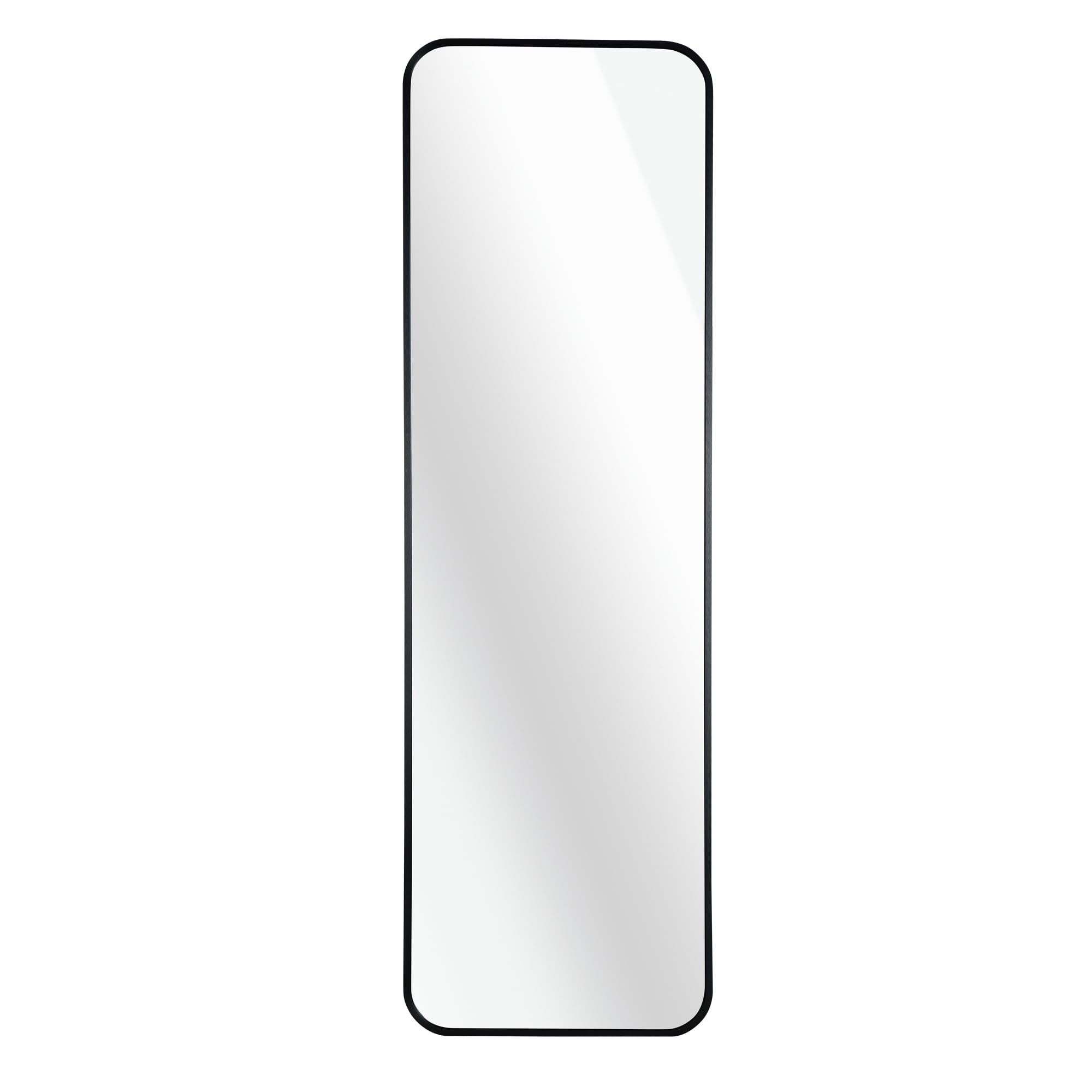 Door Mirror with Shatterproof Film, Black Metal Frame and Anti-Rust Aluminum Alloy, Easy to Install Full Length Mirror for Bedroom, 47x14 Inch