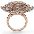 thumbnail image 4 of Rose Gold + Rhodium Brass Ring with Top Grade Crystal in Clear for Women Clear Stone Color Style 1W023 Size 6, 4 of 5