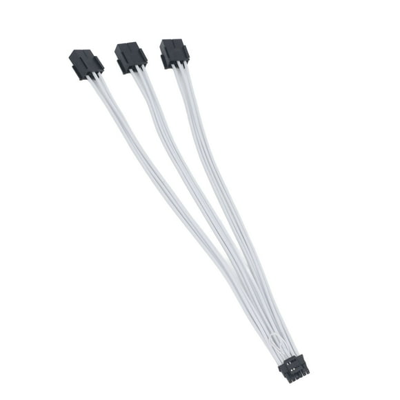 PCI E 5.0 Extension Cable, 36cm 16Pin12+4 Male to PCIE 5.0 3x8Pin Female Sleeved Extension Cable 12VHPWR with 3 Cable Combs for GPU RTX 3090Ti 4090 4080
