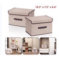 thumbnail image 1 of 1 Pack Foldable Storage Boxes with Lids, Collapsible Storage Bin with Handle, Foldable Fabric Storage Cubes， Foldable Storage Box Cube with Lids for Wardrobe, Closet, Shelf, Office, Khaki, 1 of 7