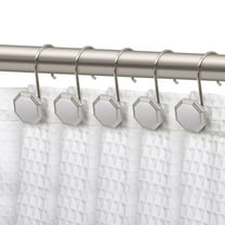 Utopia Alley Shower Rings, Shower Curtain Rings for Bathroom, Rustproof Zinc Shower Curtain Hooks Rings, Set of 12, Brushed Nickel