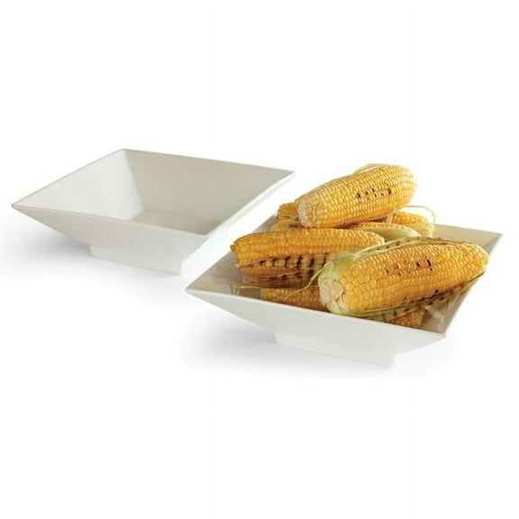 Rosseto Serving Solutions CP001 10.75 in. Square Porcelain Bowl- 2 Piece Set