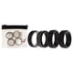 thumbnail image 1 of Juego de anillos escalonados de boda de silicona de 2 capas - Gris-Negro de ROQ para hombre - Anillo de 4 x 10 mm, 1 of 1