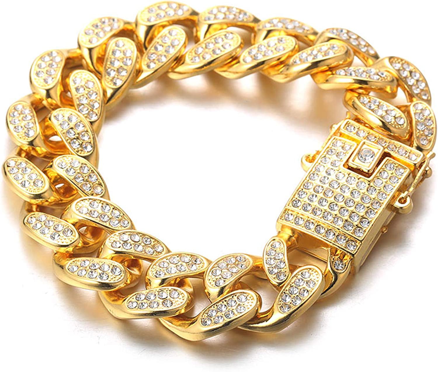 14mm Iced Out White Gold Spike Cuban Link Bracelet – No Cap Jewelry