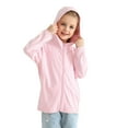 thumbnail image 2 of Kids Active Zipper Sun Protection Jacket Full-Zip Long Sleeve Baby Hooded Poncho for Girls 5-6 Years, 2 of 5