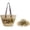 Yellow, variant on 2-Piece Woven Tote and Straw Hat Set for Women Summer Beach