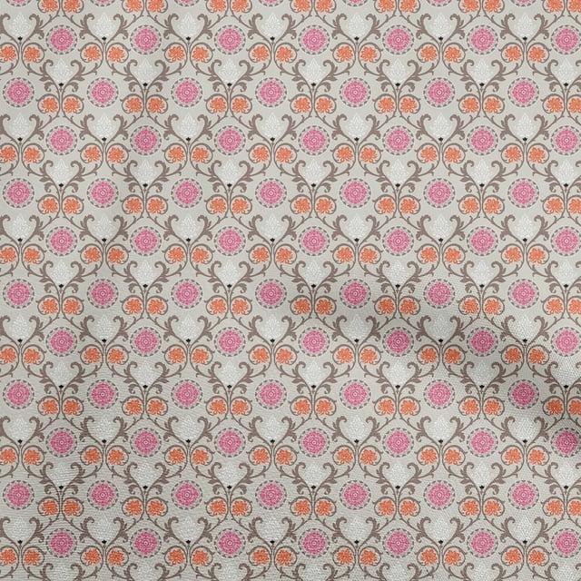 oneOone Polyester Spandex Dusty Gray Fabric Asian Suzani Craft Projects Decor Fabric Printed By The Yard 56 Inch Wide
