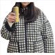 thumbnail image 3 of Chaqueta Acolchada Corta con Estampado Floral Vintage para Mujer, Chaqueta Corta Abierta Al Frente, Ropa de Abrigo Cuadros en y Negro L, 3 of 9