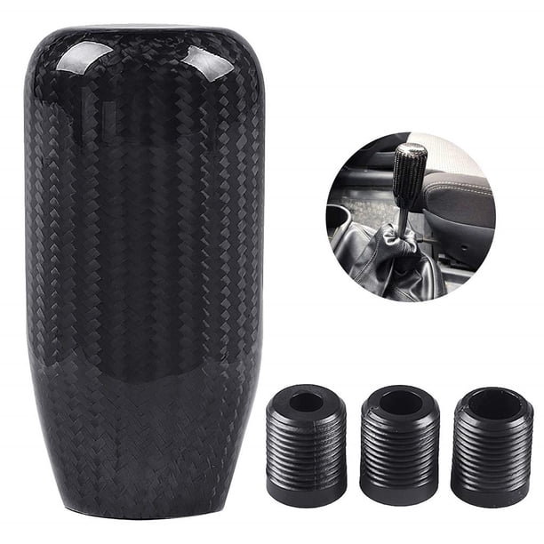 Speravity Perilla de cambio de coche, fibra de carbono negra, reemplazo de modificación Universal, manija de palanca de cambios de coche, manija de barra Automoción decorativa y accesorios Speravity VI004926-00