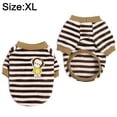 thumbnail image 2 of Dog warm clothing in autumn and winter Pet two-piece clothes Pet striped monkey sweater, 2 of 6