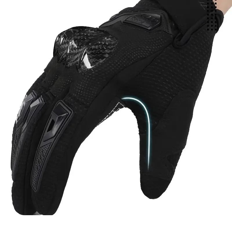 Men'S Outdoor Sports Motorcycle Gloves - Touchscreen Full-Finger Riding Gloves