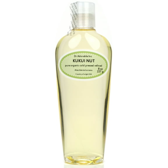 Dr Adorable - 8 oz - Kukui Nut Oil - 100% Pure Organic Cold Pressed Natural Hair Skin