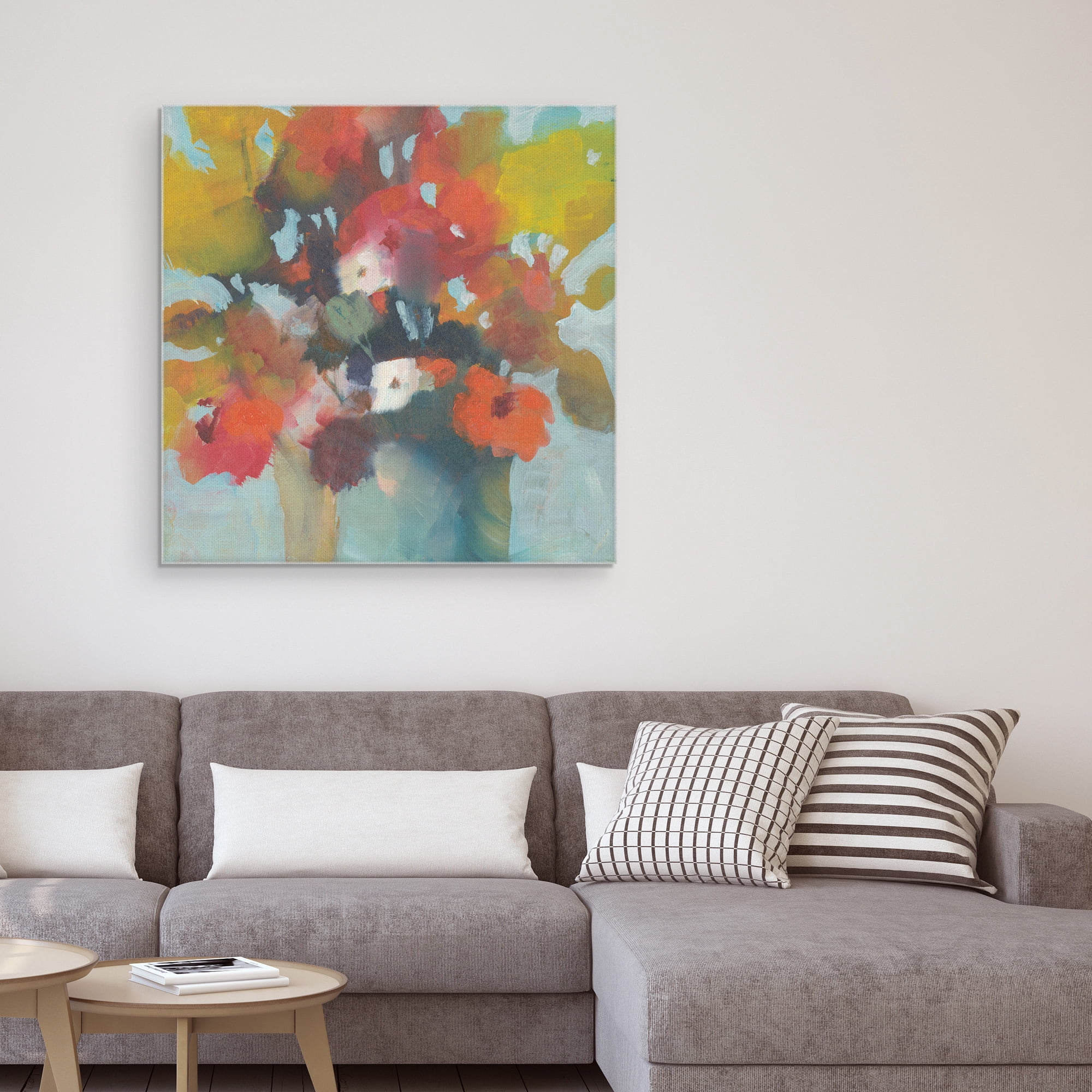 Masterpiece Art Gallery Pot of Flowers By Michelle Abrams Canvas Art Print 30" x 30"