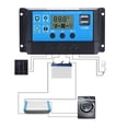 thumbnail image 3 of Controlador de Carga Solar 30A, Controlador de Energía Solar Ajustable, Fotovoltaico ABS 12V 24V Para El Hogar, 3 of 7