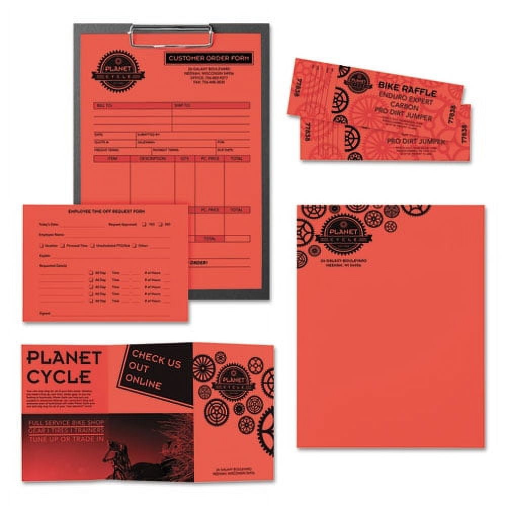 Astrobrights Color Paper, 24 lb, 8.5 x 11, Rocket Red, 500/Ream | Bundle of 5