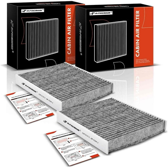 A-Premium 2-PC Cabin Air Filter with Activated Carbon Compatible with Lexus, Mazda & Toyota Models - Avalon, Camry, Corolla, Highlander, Prius, RAV4, Sienna, Venza, ES300h, UX200, RX350, RX450h