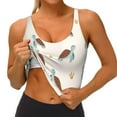 thumbnail image 4 of Haiem Sea Turtle Pattern Womens Sports Bra - U Neck Padded Low Impact Yoga Bra Workout Crop Top Gym Moisture-Wicking Workout Vest -XX-Large, 4 of 9
