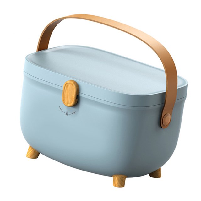Medicine Storage Box, Oval Medicine Box Organizer Storage, Medication Storage with Portable Handle, First Aid Safe Medication Storage Box for Family, Double Layer Multicompartment