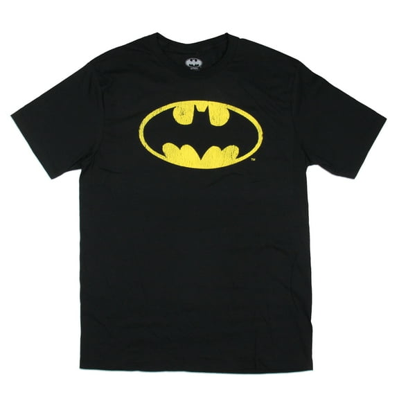 DC Comics Batman T-Shirt Men's Bat Symbol Crackled Design Adult Short Sleeve Tee